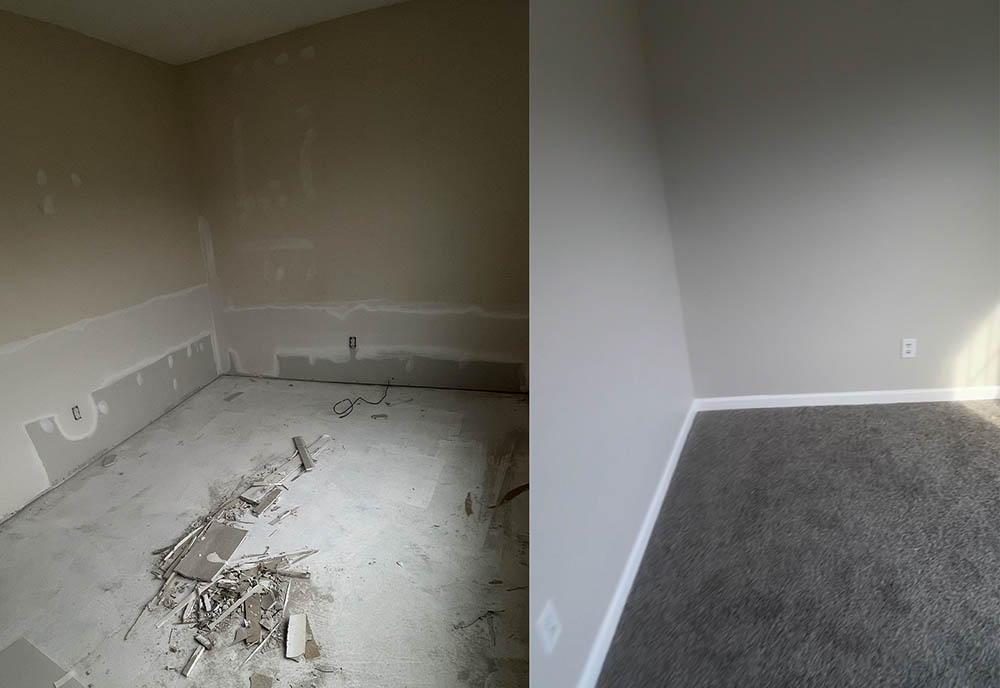 Interior repaint and drywall restoration in Cedar Falls Fayetteville NC